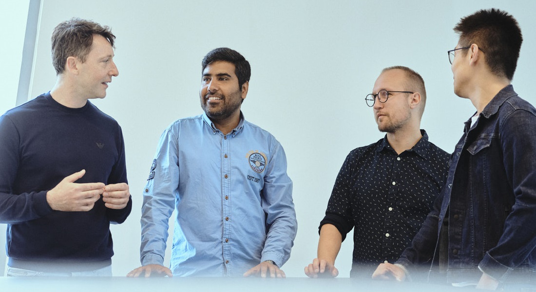 The Twelve Bio team (from left to right): co-founder Stefano Stella, Faizaan Mohammad, Nikolai Wulff and Zhiwei Li.